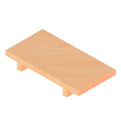 斜めから見た寿司下駄の3Dイラスト