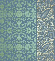 wedding card design, traditional paisley floral pattern , royal India	