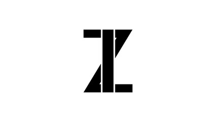 Initial Letters iz zi , black isolated silhouette