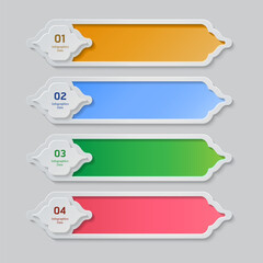 3d solid color banners set with numerical items