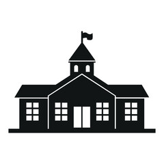 apartments, hotel, houses and trees, landscape, black silhouette, vector illustration, white background