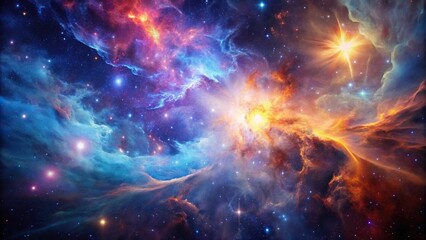 Fototapeta premium Cosmic Nebula Background with Glowing Gas, art, nebula, space, glow, background