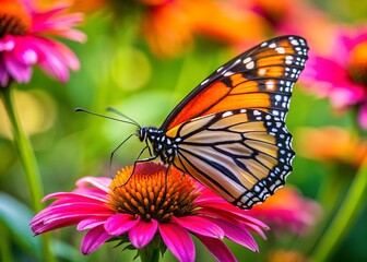 Naklejka premium a butterfly that is on a flower