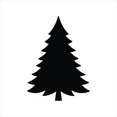 christmas tree lights illustration vector, Christmas Tree Silhouette Clipart Design