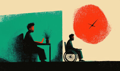 Expressive Digital Art Illustrating Personal Reflection and Time Perception