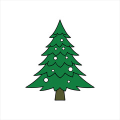 Fototapeta premium christmas tree lights illustration vector, Christmas Tree isolated Clipart Design 