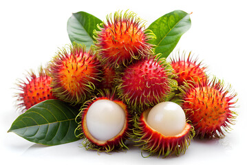 Rambutan Fruits on white background