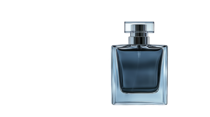 Isolated transparent glass bottle of perfume, a luxury object for women's beauty and hygiene