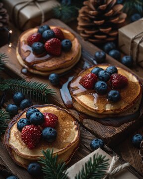 pancakes, breakfast, brunch, berries, strawberries, blueberries, syrup, maple, sweet, dessert, food, stack, fluffy, homemade, gourmet, morning, meal, tasty, delicious, fresh, fruit, whipped cream, sug
