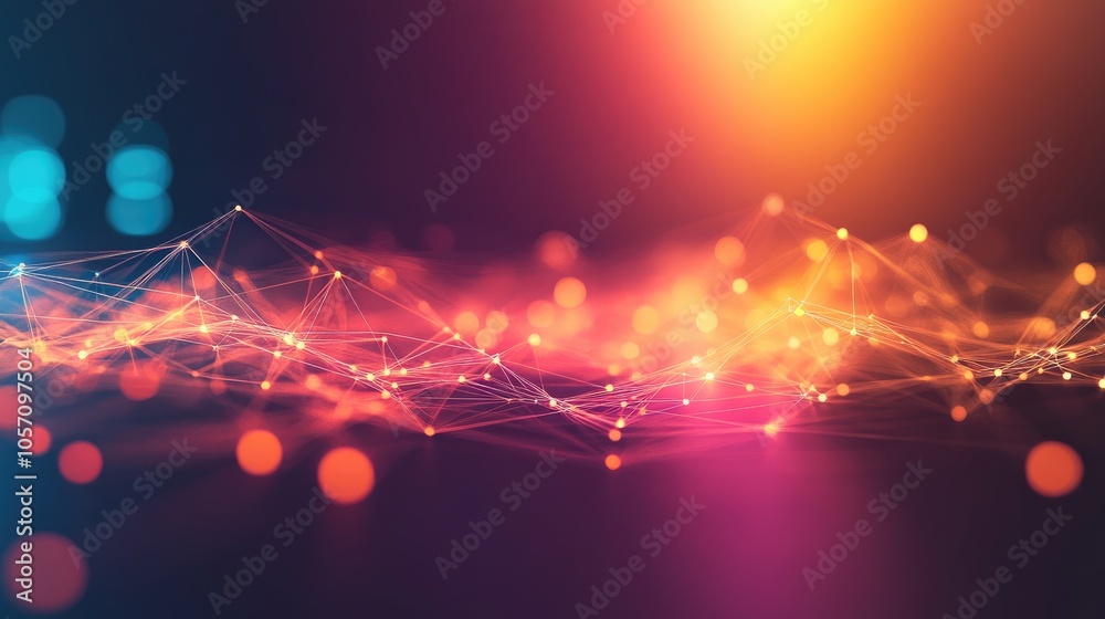 Aufkleber abstract background featuring interconnected lines and dots symbolizing network connections and comm