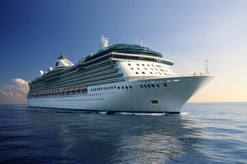 Cruise Ship Sailing on a Calm Ocean