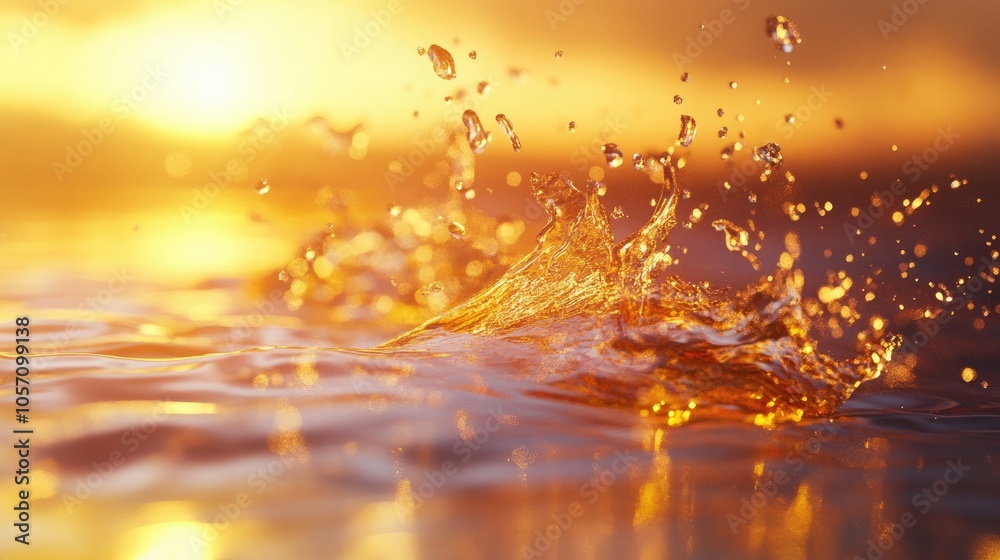 Poster abstract background featuring water splashes created through 3d rendering techniques