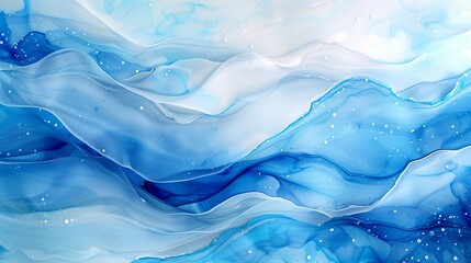 Fototapeta premium : An ethereal mix of soft peach and mint green alcohol ink, with delicate tendrils and flowing patterns that suggest movement and lightness.