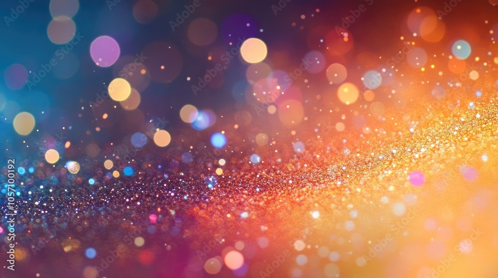 Poster abstract bokeh glitter background featuring shiny circles creating a modern design overlay with spar