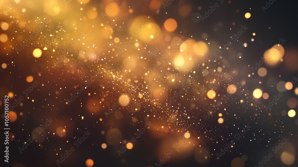 Poster abstract bokeh background featuring particles in a butterscotch color palette