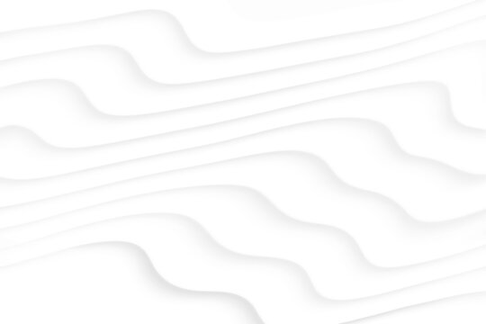 White minimal wave pattern background with soft shadows.