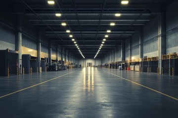 Contemporary logistics hub, streamlined warehouse processes, and balanced illumination create an efficient work environment.