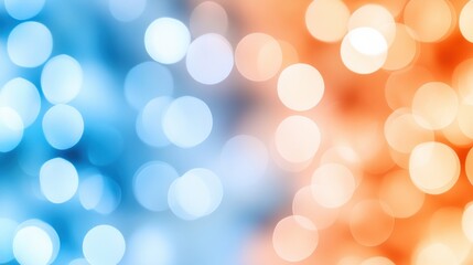 Fototapeta premium Blue and orange bokeh lights create a vibrant and dreamy abstract background, AI