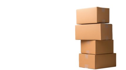 Stack of cardboard boxes, storage, moving, shipping, and organization solutions for efficient logistics relocation
