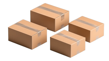 Four brown cardboard boxes, versatile storage and packaging solutions for efficient organization