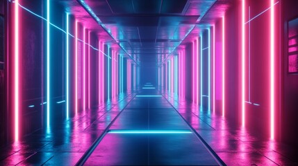 neon hues room of fuchsia and blue.