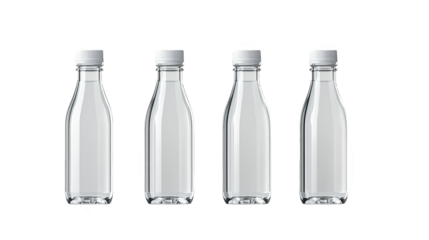 Four bottles study in container closure variety and functionality for storage, design, diy