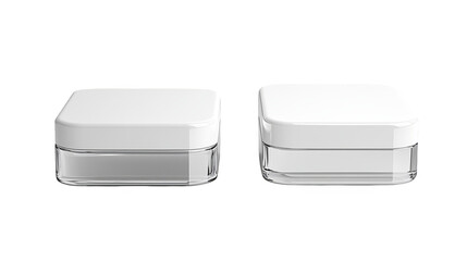 Two pristine white square containers with lids, perfect for modern kitchen storage and elegant presentation