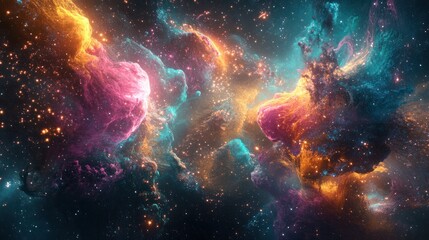 A dynamic digital art interpretation of the quantum Milky Way, combining elements of quantum physics with the natural beauty of the galaxy,