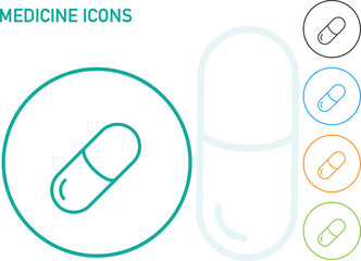 capsule vitamin, capsule medicine Medical icons and symbols minimal icon for medical and medicine icons