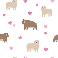 Cute Woodland Animal Seamless Pattern. Adorable Vector Forest Fox for Designs and Crafts