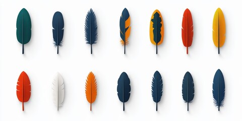 Colorful Paper Feathers Seamless Pattern    Design Elements