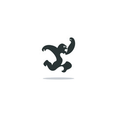 gorilla silhouette logo design vector illustration © Been ink