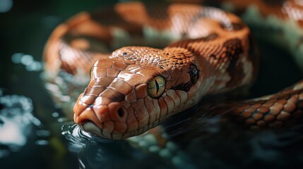 Fototapeta premium A snake is in the water