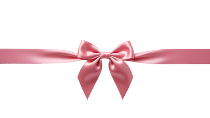 Pink ribbon and bow isolated against transparent background. Wrapping concept.