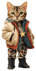 Fototapeta premium PNG A Bengal Cat jacket animal cat.