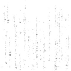 Obraz premium Oxygen air bubbles flow in water on white background.