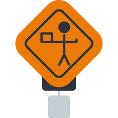 Flagman Ahead Icon