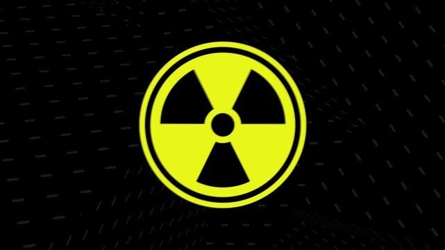 Animated nuclear nuke hazardous material missile warning icon symbol