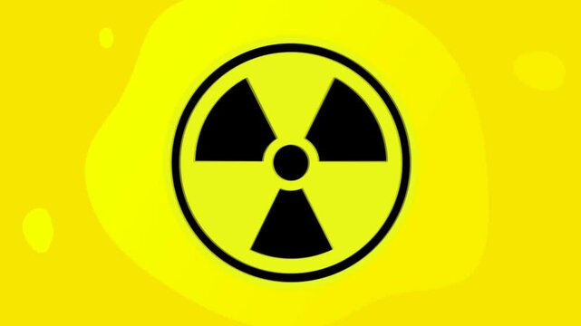 Animated nuclear nuke hazardous material missile warning icon symbol