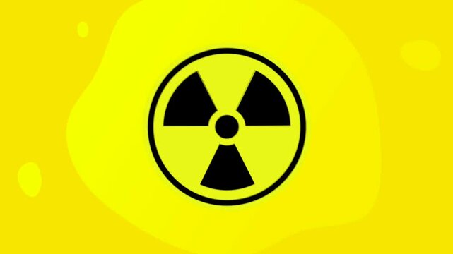 Animated nuclear nuke hazardous material missile warning icon symbol