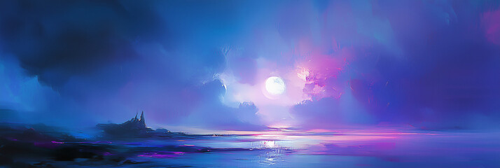 Fototapeta premium Abstract Blue and Purple painting featuring subtle details and vibrant color contrasts, showcasing a harmonious blend of shades and textures that evoke a sense of tranquility and depth. 