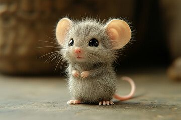 Sassy Tiny Mouse with Playful Expression and Charming Personality