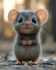Sassy Tiny Mouse with Playful Expression and Charming Personality