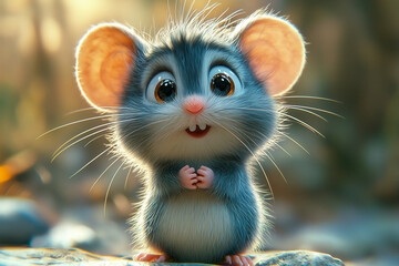 Sassy Tiny Mouse with Playful Expression and Charming Personality