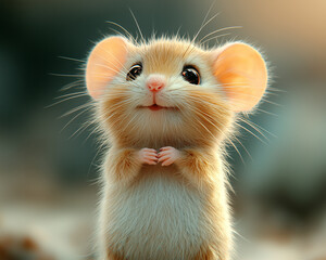 Sassy Tiny Mouse with Playful Expression and Charming Personality