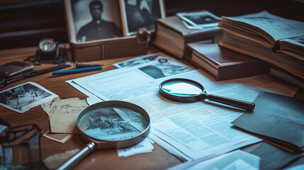 Investigation in Progress: A Detective's Cluttered Desk