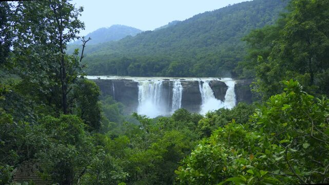 Athirapally waterfalls in Kerala India, nayagra of India, river in the middle of rain forest kerala.