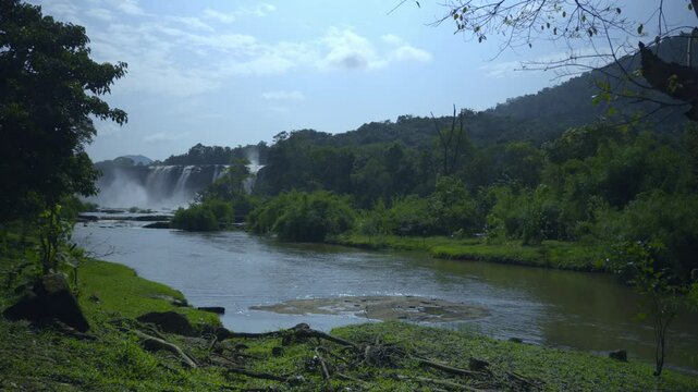 Athirapally waterfalls in Kerala India, nayagra of India, river in the middle of rain forest kerala.