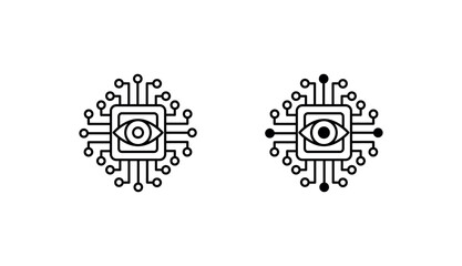 Computer Vision icon design with white background stock illustration