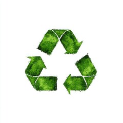 Innovative Green Technology and Recycling Icon with White Lines and Dots for Sustainability and Environmental Change Solutions